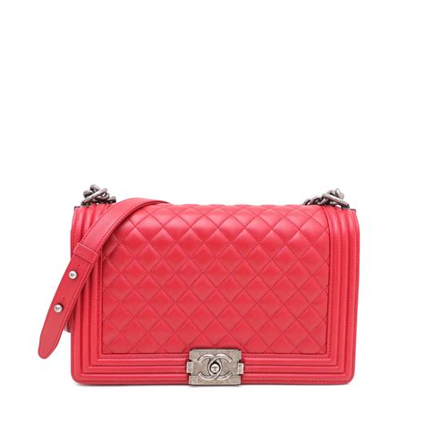 chanel red medium boy bag|chanel leboy medium.